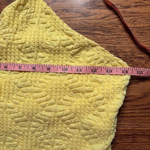 Wild Fable Yellow Halter Knee Length Dress with side slit built in bra Size M - Picture 7 of 10